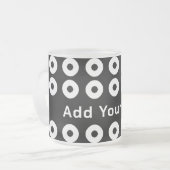 個人用に設定できる白黒リングや輪すりガラス フロストグラスマグカップ (正面左)