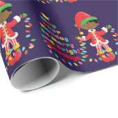 個人用のアフリカアメリカンボーイ小妖精や小人 ラッピングペーパー (ロールコーナー)