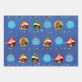 個人用のアフリカ系アメリカンガール小妖精や小人 ラッピングペーパーシート (正面2)