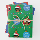 個人用のアフリカ系アメリカンガール小妖精や小人 ラッピングペーパーシート (インサイチュ)