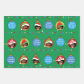 個人用のアフリカ系アメリカンガール小妖精や小人 ラッピングペーパーシート (正面)