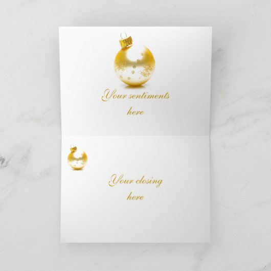 個人用のクリスマス・グリーティング シーズンカード (内部)