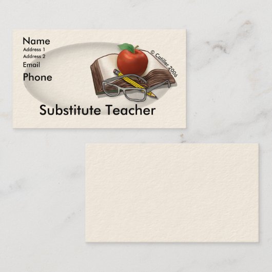 個人用の代替先生名刺 名刺 (正面/裏面)