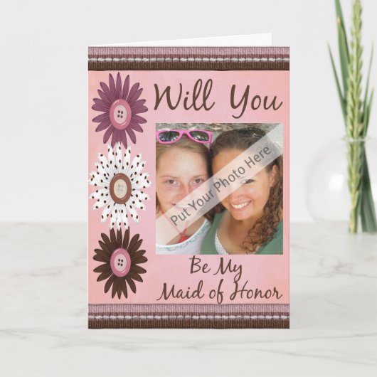 個人用の写真にするメイド・オブ・オーナー（花嫁付き添い人）招待状 招待状 (正面)