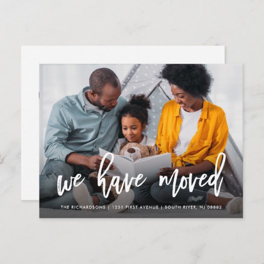 個人用の写真 | ブラシスクリプトの移動告知 案内ポストカード (正面/裏面)