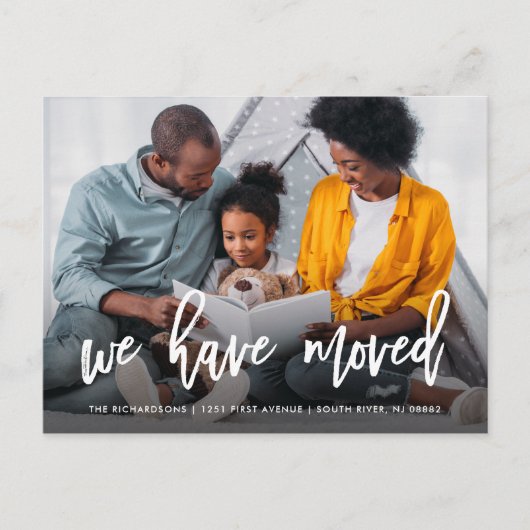 個人用の写真 | ブラシスクリプトの移動告知 案内ポストカード (正面)