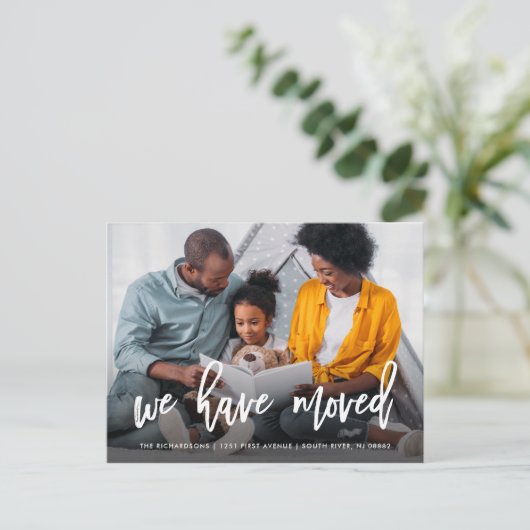 個人用の写真 | ブラシスクリプトの移動告知 案内ポストカード (スタンド正面)