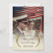 個人用の写真 |米国国旗 |ローレ葉ル結婚ズ 招待状 (正面)