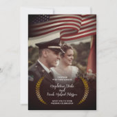 個人用の写真 |米国国旗 |ローレ葉ル結婚ズ 招待状 (正面)