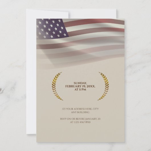 個人用の写真 |米国国旗 |ローレ葉ル結婚ズ 招待状 (裏面)