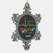 個人用の医師アシスタント週素晴らし間 スノーフレークピューターオーナメント (左)