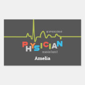 個人用の医師アシスタント週素晴らし間 長方形シール (正面)