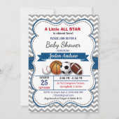 個人用の小さなオールスターベビーシャワー 招待状 (正面)
