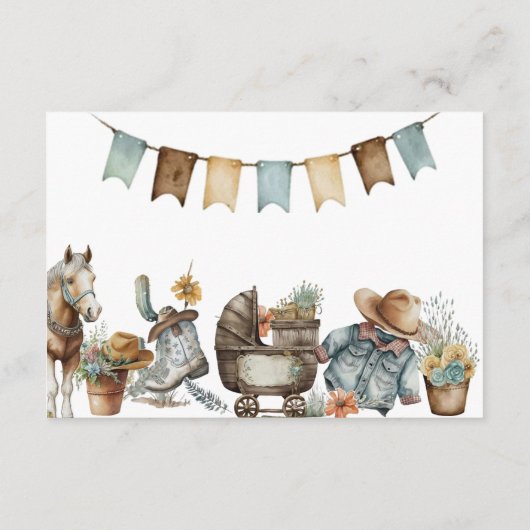 個人用の小さなカウボーイブックベビー挿入 エンクロージャーカード (裏面)