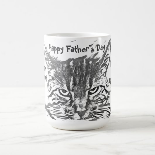 個人用の猫のお父さんの日のマグカップ コーヒーマグカップ (中央)