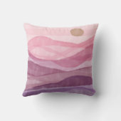 個人用の美しい水彩の太陽と山 クッション (裏面)