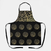 個人用の黒い金ゴールドファミリーツリー系図学 エプロン (正面)