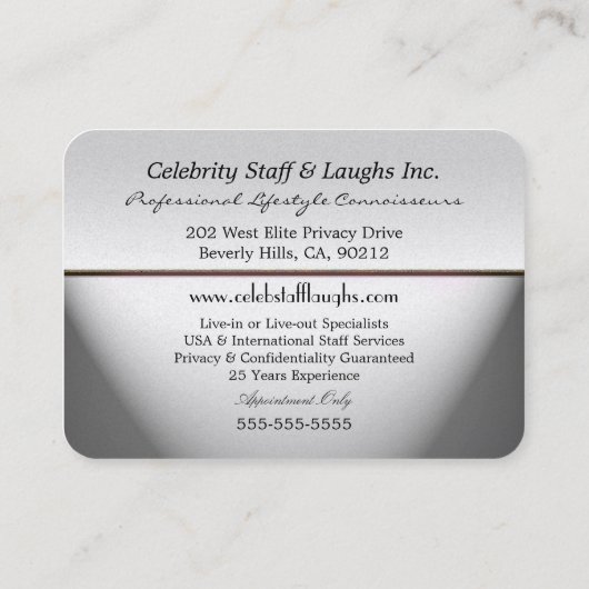 個人用アシスタントプロフェッショナルのラウンドエッジカッコいい 名刺 (裏面)