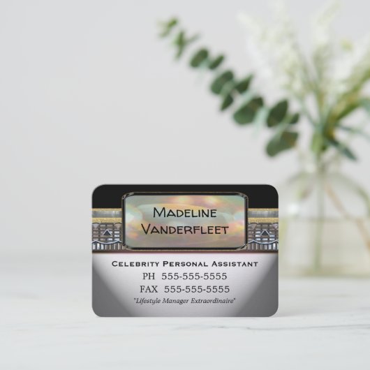個人用アシスタントプロフェッショナルのラウンドエッジカッコいい 名刺 (スタンド正面)