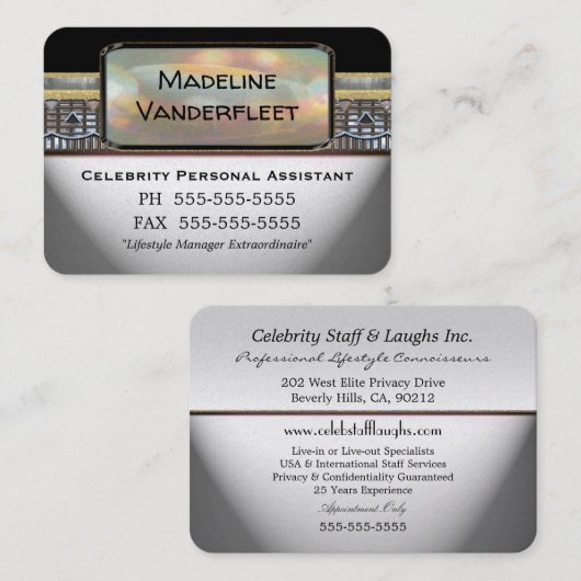 個人用アシスタントプロフェッショナルのラウンドエッジカッコいい 名刺 (正面/裏面)