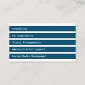 個人用アシモダンスタントのフォトブルーホワイトストライプ 名刺 (裏面)