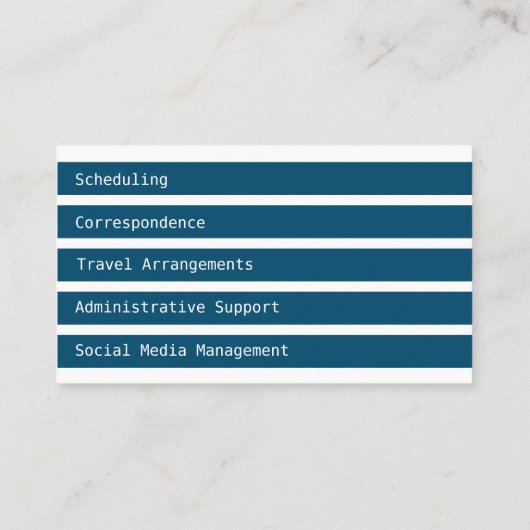 個人用アシモダンスタントのフォトブルーホワイトストライプ 名刺 (裏面)