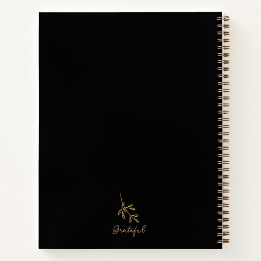 個人用エレガント黒金ゴールド行頭文字 ノートブック (裏面)