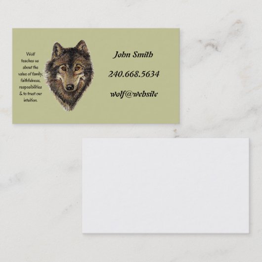個人用カスタムウルフトーテム名刺 名刺 (正面/裏面)