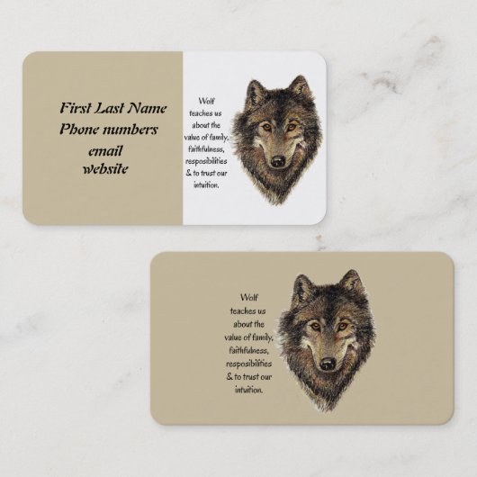 個人用カスタムウルフトーテム名刺 名刺 (正面/裏面)