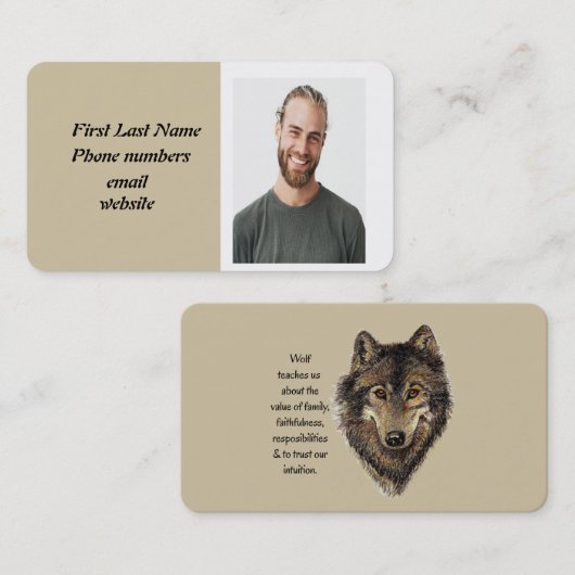 個人用カスタムフォトウルフトーテム 名刺 (正面/裏面)