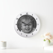 個人用カスタム文字の白い枠 ラージ壁時計 (ホーム)