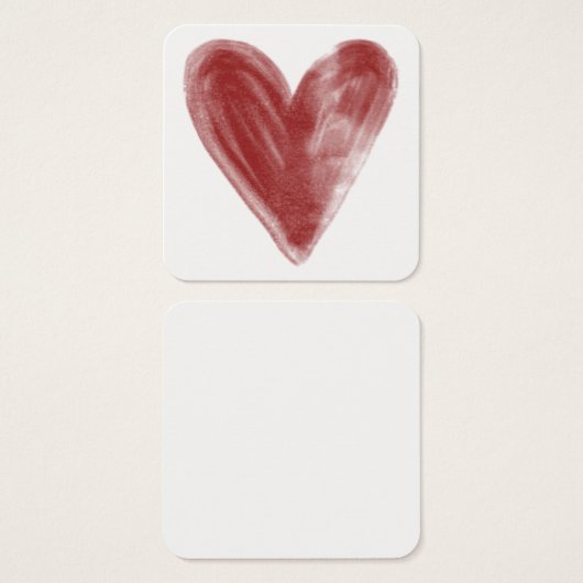 個人用シンプルノートの、赤、水色ハート (正面&裏面)