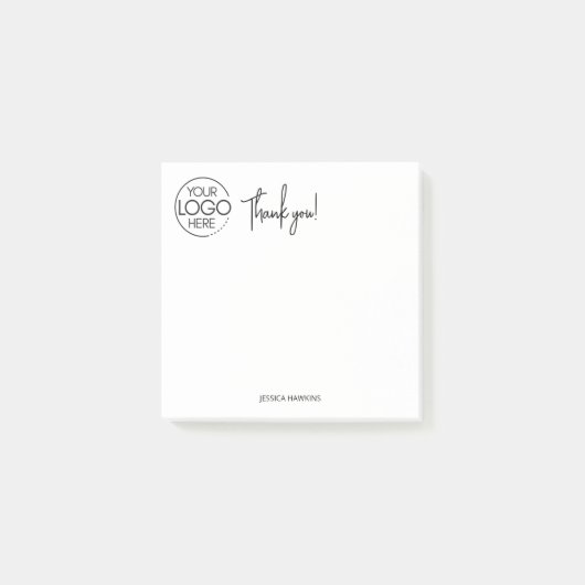 個人用シンプル文房具ありがとうホワイト ポストイット (正面)