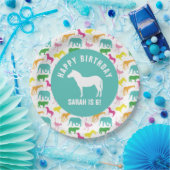 個人用ゼブラサファ名門私立校風のリアニマル誕生日 ペーパープレート (パーティー)