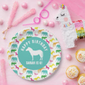 個人用ゼブラサファ名門私立校風のリアニマル誕生日 ペーパープレート (パーティー)