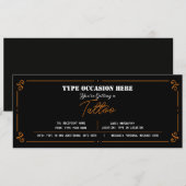 個人用タトゥーギフト券 CERTIFICATE 招待状 (正面/裏面)