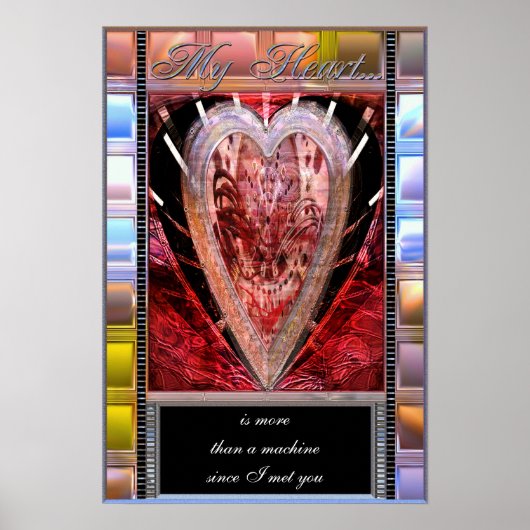 個人用ハートカスタマイズ可能ポスター ポスター (正面)