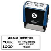 個人用ビジネスロゴ名住所スタンプ セルフインキングスタンプ (インサイチュ)