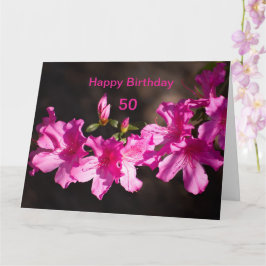 個人用ピンクシャクナゲの花誕生日 カード