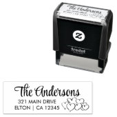 個人用ファミリハートスクリプト差出人住所 セルフインキングスタンプ (インサイチュ)