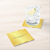 個人用フェイク金ゴールドモダンプロフェッショナル  スクエアペーパーコースター (インサイチュ)
