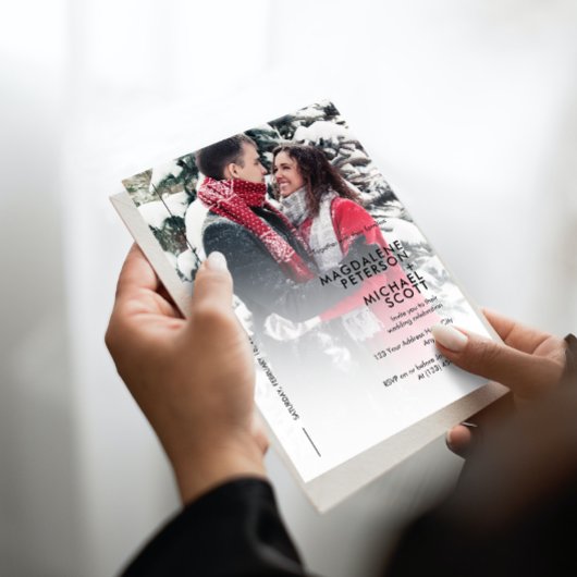 個人用フォトタイポグラフィ結婚の 招待状