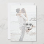 個人用フォトタイポグラフィ結婚の 招待状 (裏面)