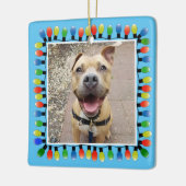 個人用フォトパーティーライトブルー両面 セラミックオーナメント (左)