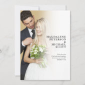 個人用フォトホワイトグラデ結婚ーション 招待状 (正面)