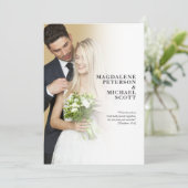 個人用フォトホワイトグラデ結婚ーション 招待状 (スタンド正面)