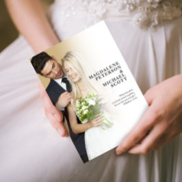 個人用フォトホワイトグラデ結婚ーション 招待状