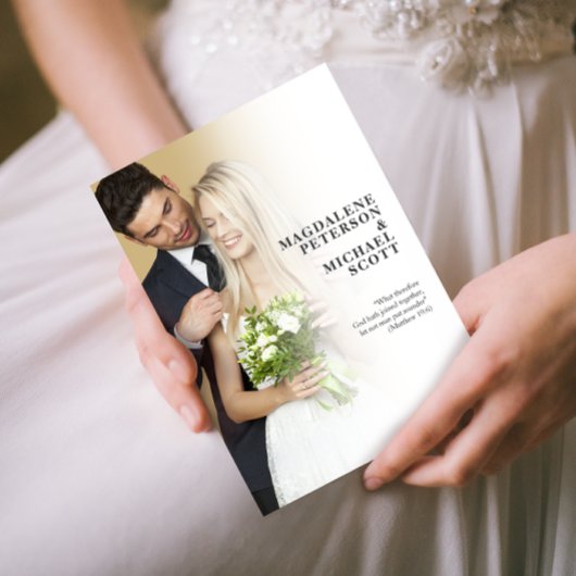 個人用フォトホワイトグラデ結婚ーション 招待状