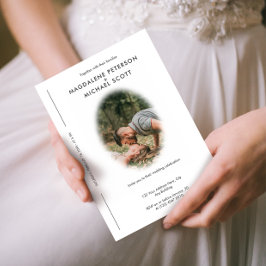 個人用フォトミニマルぼやけラム結婚のフレーム 招待状