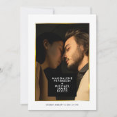 個人用フォトモダン金ゴールド枠 | 結婚s 招待状 (正面)